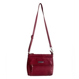 Liz Claiborne red faux leather cross body purse